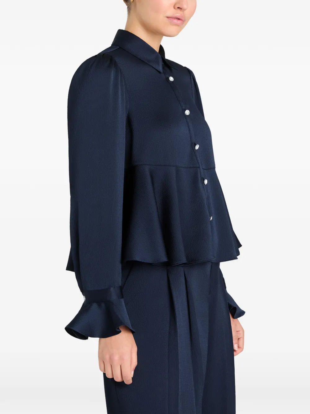 Cinq A Sept Isaure peplum satin shirt - Image 2