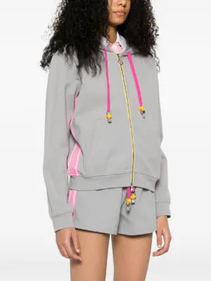 Casablanca zip side stripe hooded top