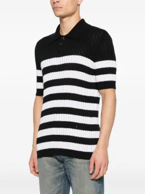 Balmain striped-pattern polo shirt