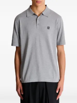 Balmain logo-embroidered cotton polo shirt