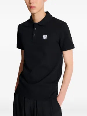 Balmain logo-embroidered polo shirt