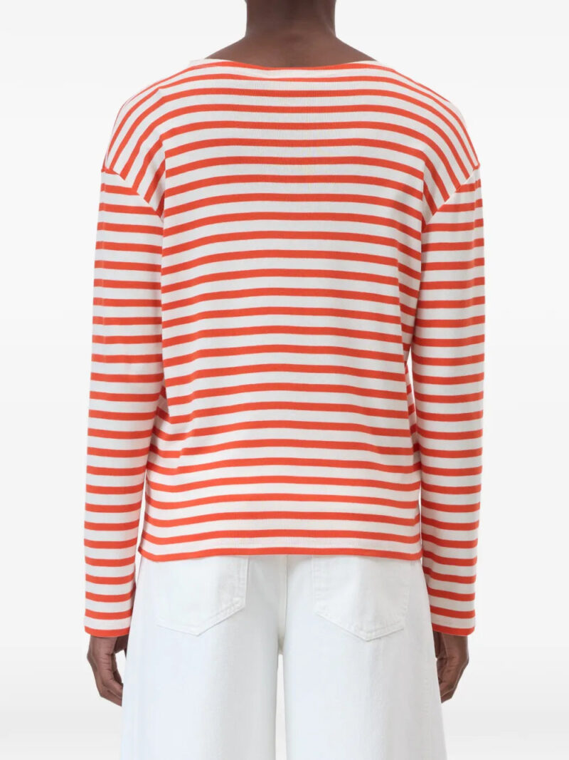 Closed striped long-sleeves T-shirt