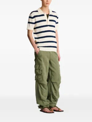 Balmain striped-pattern polo shirt