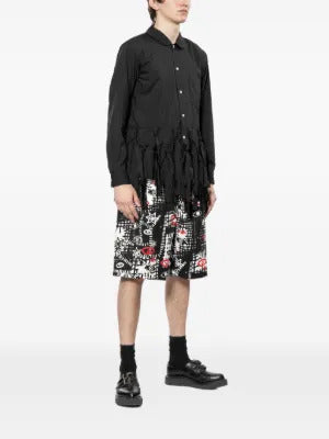 Black Comme Des Garçons fringe long-sleeve shirt