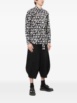 Black Comme Des Garçons logo-print long-sleeve shirt