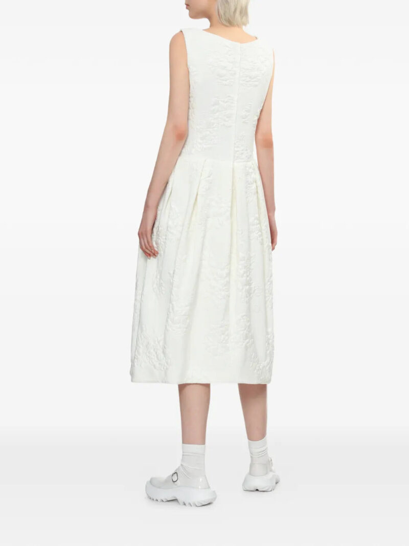 Comme Des Garçons Comme Des Garçons  floral-embroidery pleated midi dress