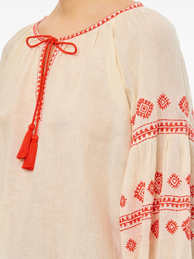 Benaras By Citrus  gathers floral embroidery top