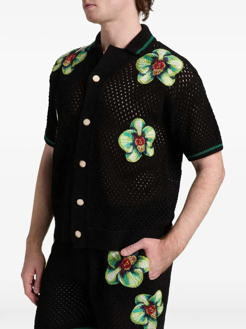 Casablanca floral open knit shirt