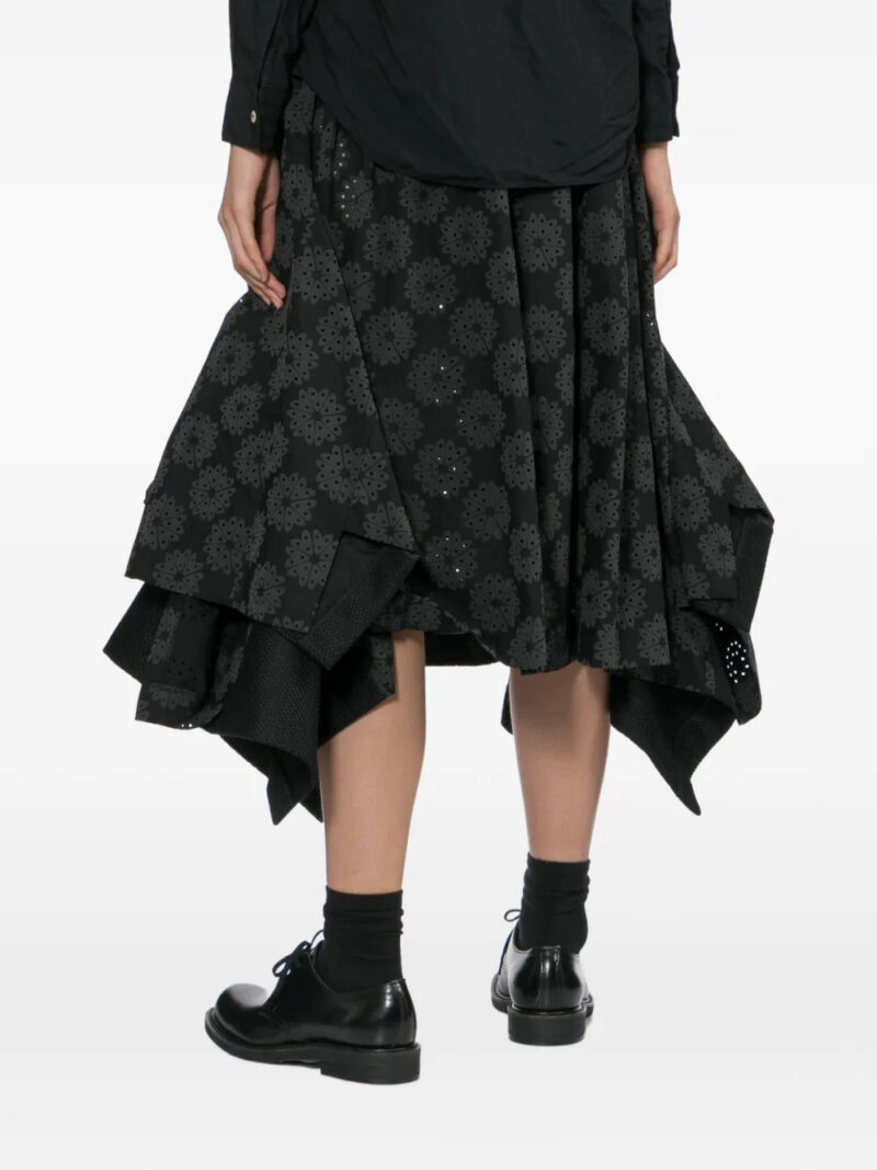 Comme Des Garçons  floral asymmetric midi skirt