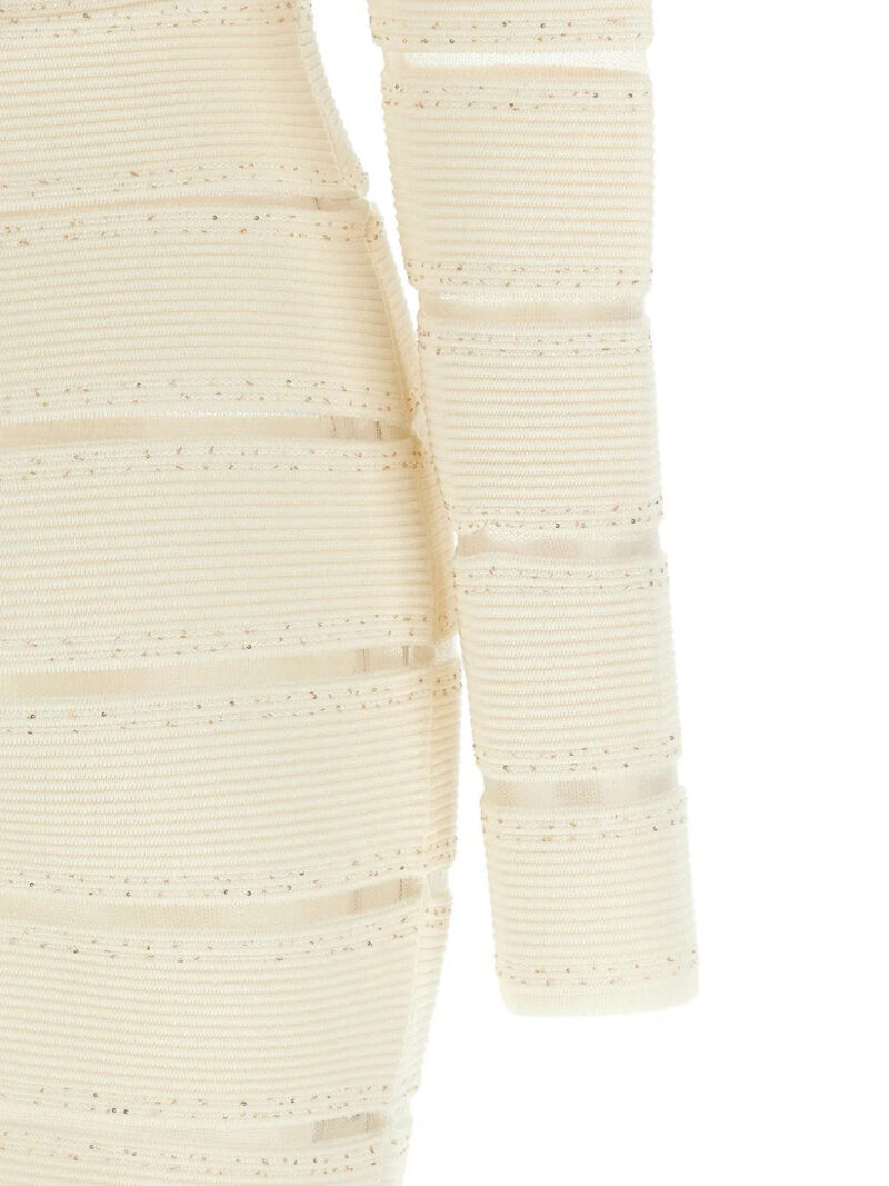 Balmain mesh sequin-embellished bodycon mini dress